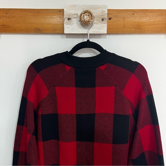 Torrid Cardigan Zip Up Buffalo Plaid Bomber Sweater - Picture 12 of 15